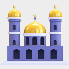 mosque ramadan icon 3d render illustration