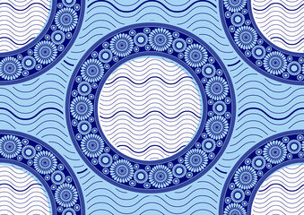 seamless pattern of african textile art, circle abstract image and background, fashion artwork for print, vector file eps10.