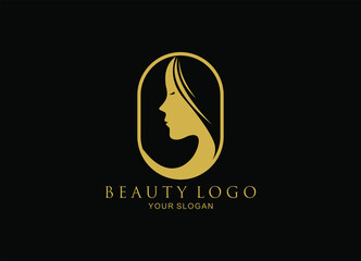 Beauty line art logo design  Vector