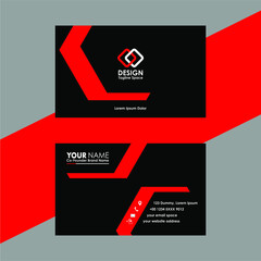 Bussiness card red black tempalte vector design