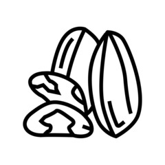 brazil nut line icon vector. brazil nut sign. isolated contour symbol black illustration