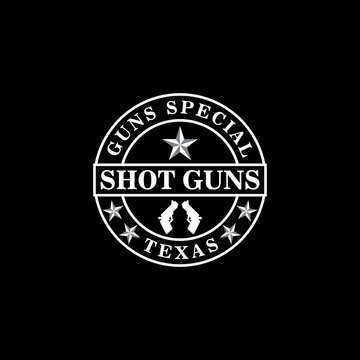negative space vintage design. gun repair and sales in texas. star logo design.