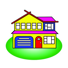 illustration building modern house property cartoon free vector