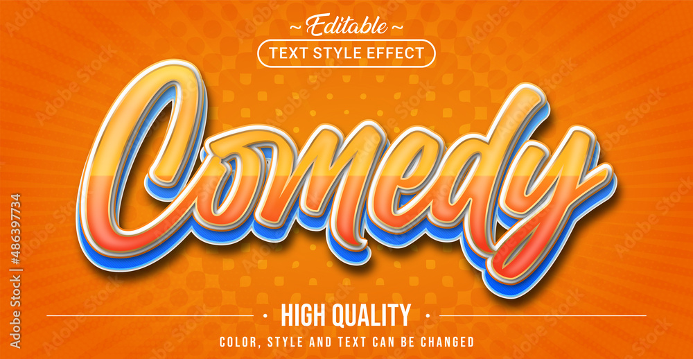 Poster Editable text style effect - Comedy text style theme.