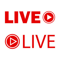 Red live frame, great design for any purposes. Online video. Video player template. Vector illustration. stock image.