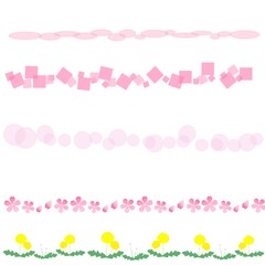 春色　罫線　たんぽぽ　桜の花