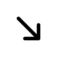 down right icon - outline style