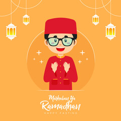 Ramadhan Greeting Background with Character
