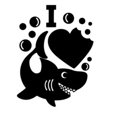 i love shark inspirational quotes, motivational positive quotes, silhouette arts lettering design