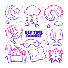 Sleep badtime element collection with gradient outline style