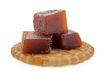 Marmalade cubes in the round cookie