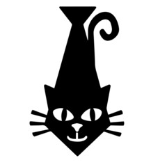 halloween cartoon cat kitten face tie illustration design