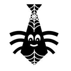 halloween cartoon spider face tie illustration design