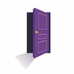 Vector Graphic of  Opened Purple Door Perfect for a Company Logo