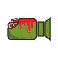 Vector Graphic of a Video Camera as a Zombie Showing Brain Perfect for a Studio or Video Related Company
