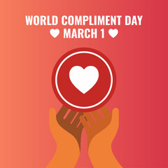 World Compliment Day is observed on March 1 every year. World Praise Day marks the basic human need for appreciation and recognition. vector illustration  - obrazy, fototapety, plakaty