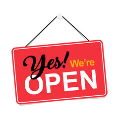 Vector Yes We're Open Sign