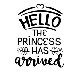 hello the princess has arrived inspirational quotes, motivational positive quotes, silhouette arts lettering design