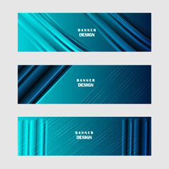 Set of blue banner background vector design