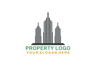 Obraz premium Property with line art logo design inspiration Vector