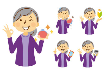 高齢者　女性　お金　素材