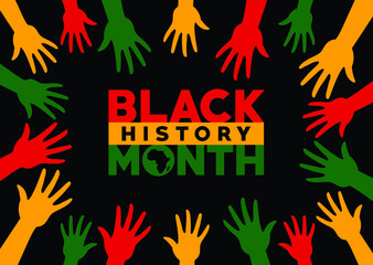 Celebrate of Black History Month design. Vector illustration and icon symbol. Logotype and word mark.