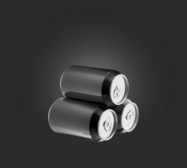3d render. Aluminum cans for drinks isolated on white background. Mock up