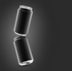 3d render. Aluminum cans for drinks isolated on white background. Mock up