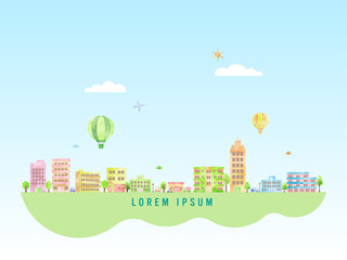 watercolor hand drawn cityscape  © Kbiscuit