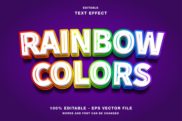 Fototapeta na wymiar Rainbow Colors 3D Editable Text Effect