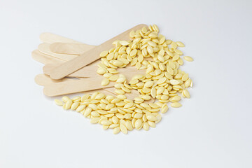 Shugaring. Young woman skin care. Spa, laser epilation, depilation.