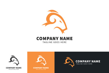 Goat logo template design. Goat vector icon design.