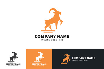 Goat logo template design. Goat vector icon design.