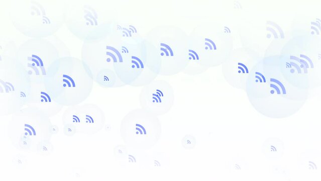 Feed icons on network background, abstract social, business and corporate style background