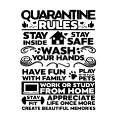 quarantine rules inspirational quotes, motivational positive quotes, silhouette arts lettering design