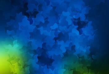 Dark Blue, Green vector backdrop with memphis shapes.