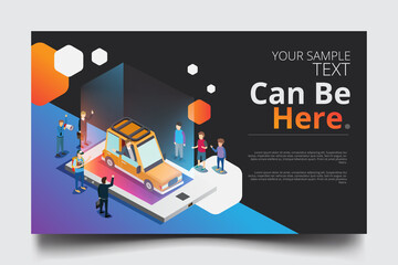 business success navigation isometric banner with copy space
