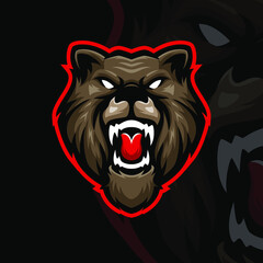 Bear masscot logo esport premium vector