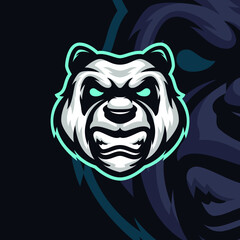 Panda masscot logo esport premium vector
