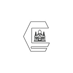mosque icon logo image vector illustration