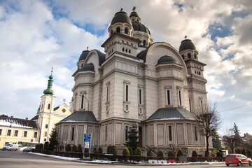 "The Ascension of the Lord" Cathedral in Târgu Mureș, Romania, February 2022  