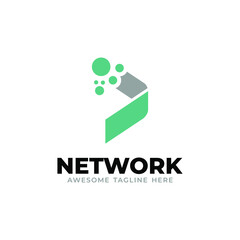Network logo vector, Network combination circle creative design concept