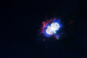 Star explosion on dark background.Elements of this image furnished by NASA