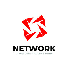 Network logo vector, Network combination circle creative design concept
