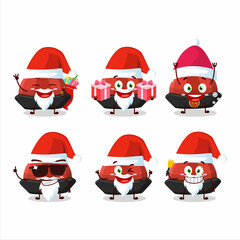 Santa Claus emoticons with red chinese traditional hat cartoon character