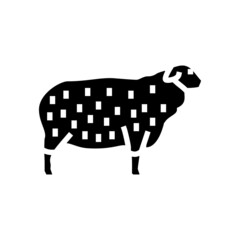 suffolk sheep glyph icon vector. suffolk sheep sign. isolated contour symbol black illustration