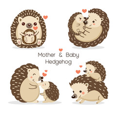 Cute Hedgehog and baby for Mother's Day. © miss[SIRI]