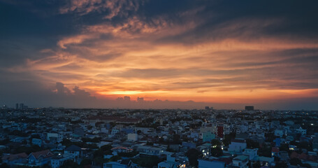 The sunset at Ho Chi Minh