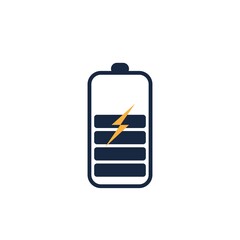 Power Battery Logo icon vector illustration Design Template.Battery Charging vector icon.Battery power and flash lightning bolt logo
