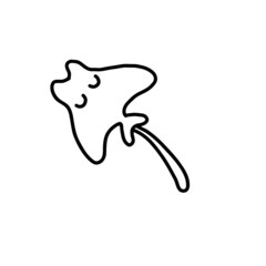 Sea stingray. Vector illustration in the style of a doodle .cramp-fish sketch